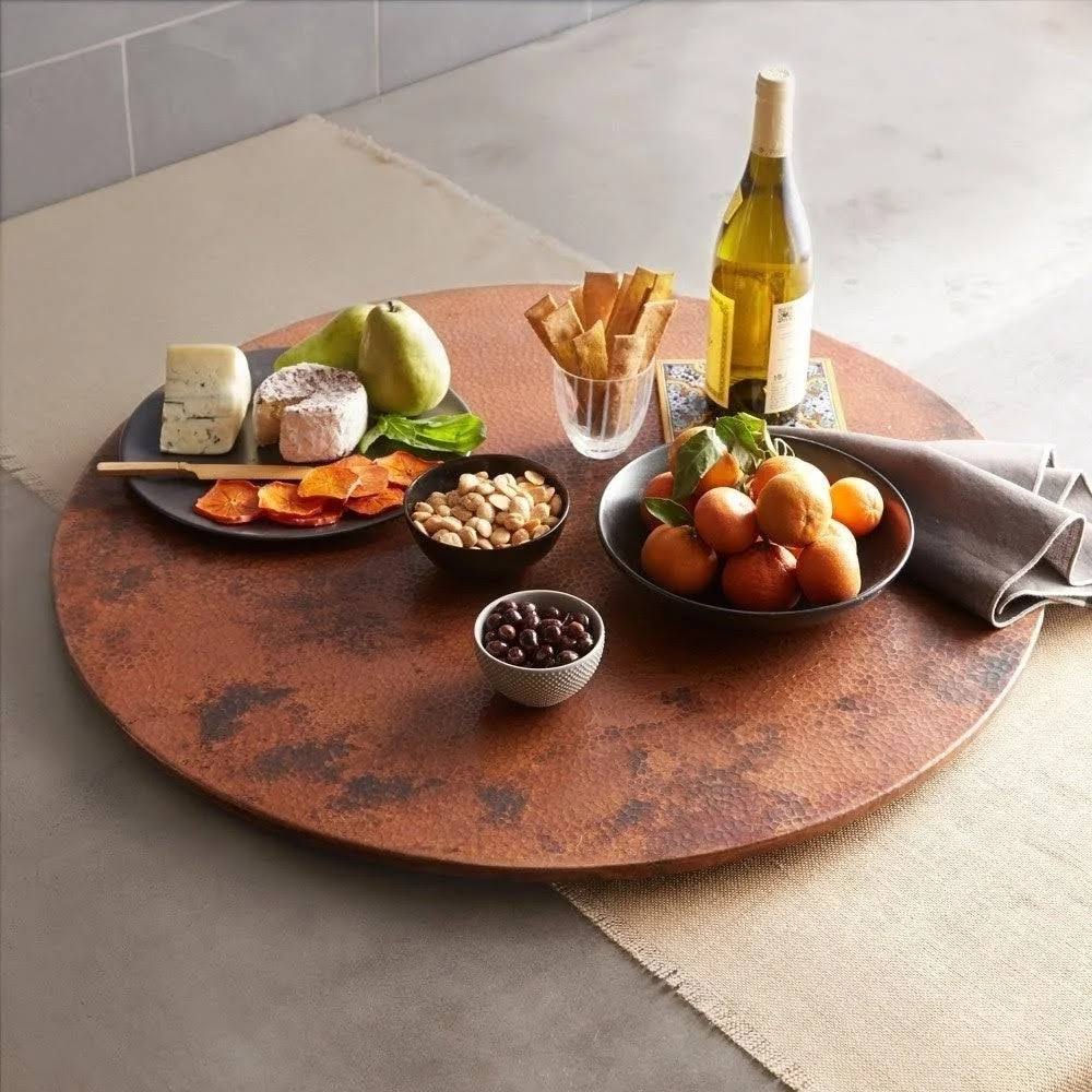 Hammered Tempered Copper Lazy Susan Z794070
