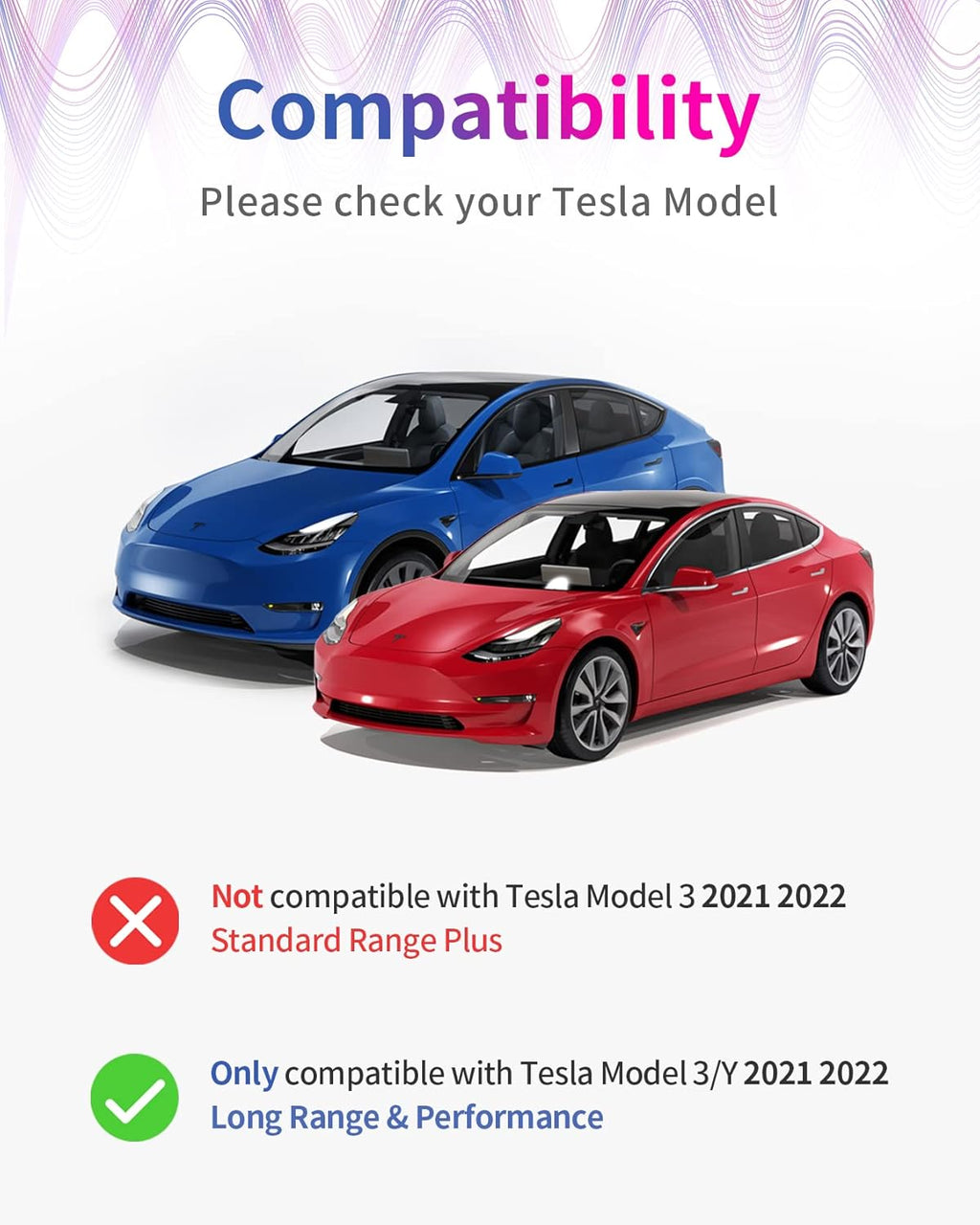 Ambient Light Strips for Tesla Model 3/Y, Pack of 2 M37233