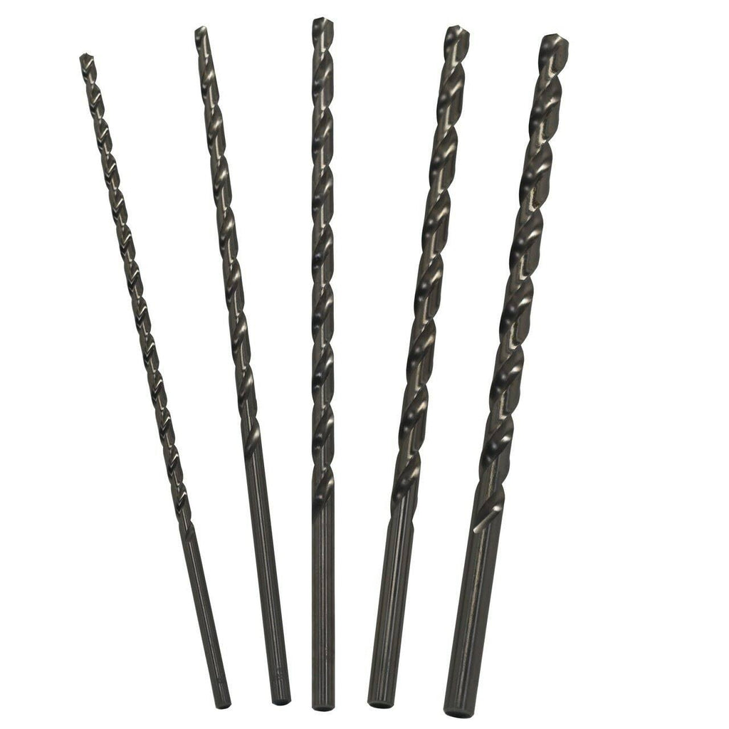 5 Piece HSS Extra Long Drill Bit Set with Plastic Case Pouch Z9701