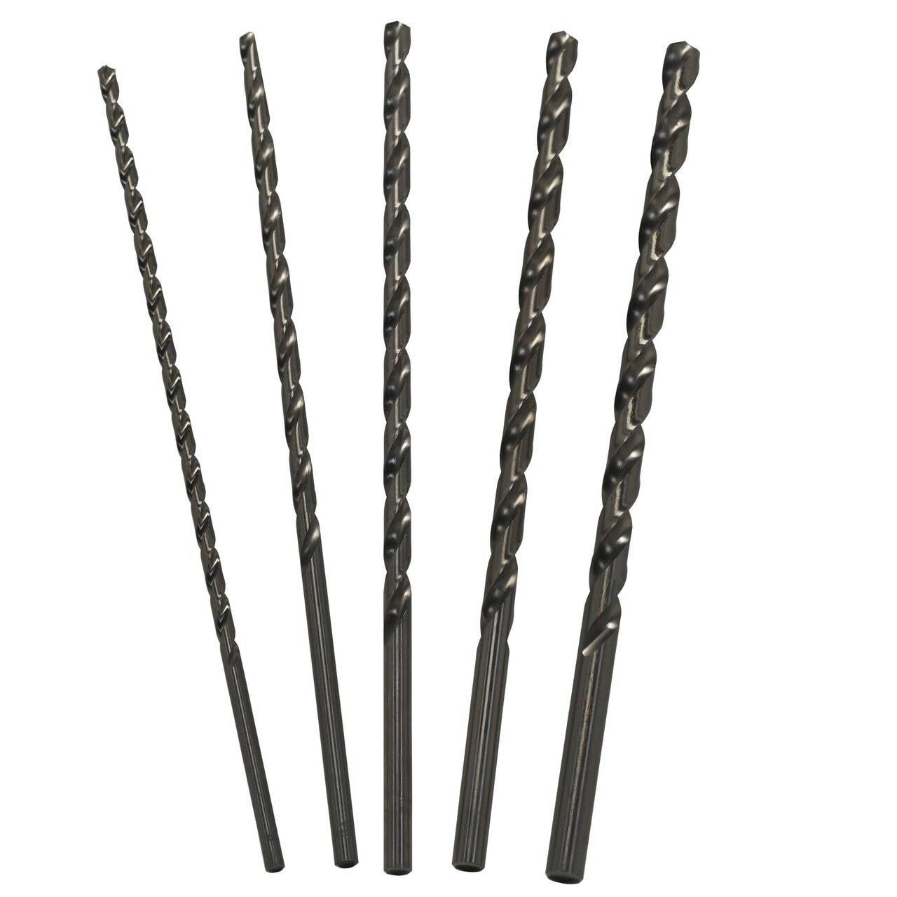 5 Piece HSS Extra Long Drill Bit Set with Plastic Case Pouch Z9701