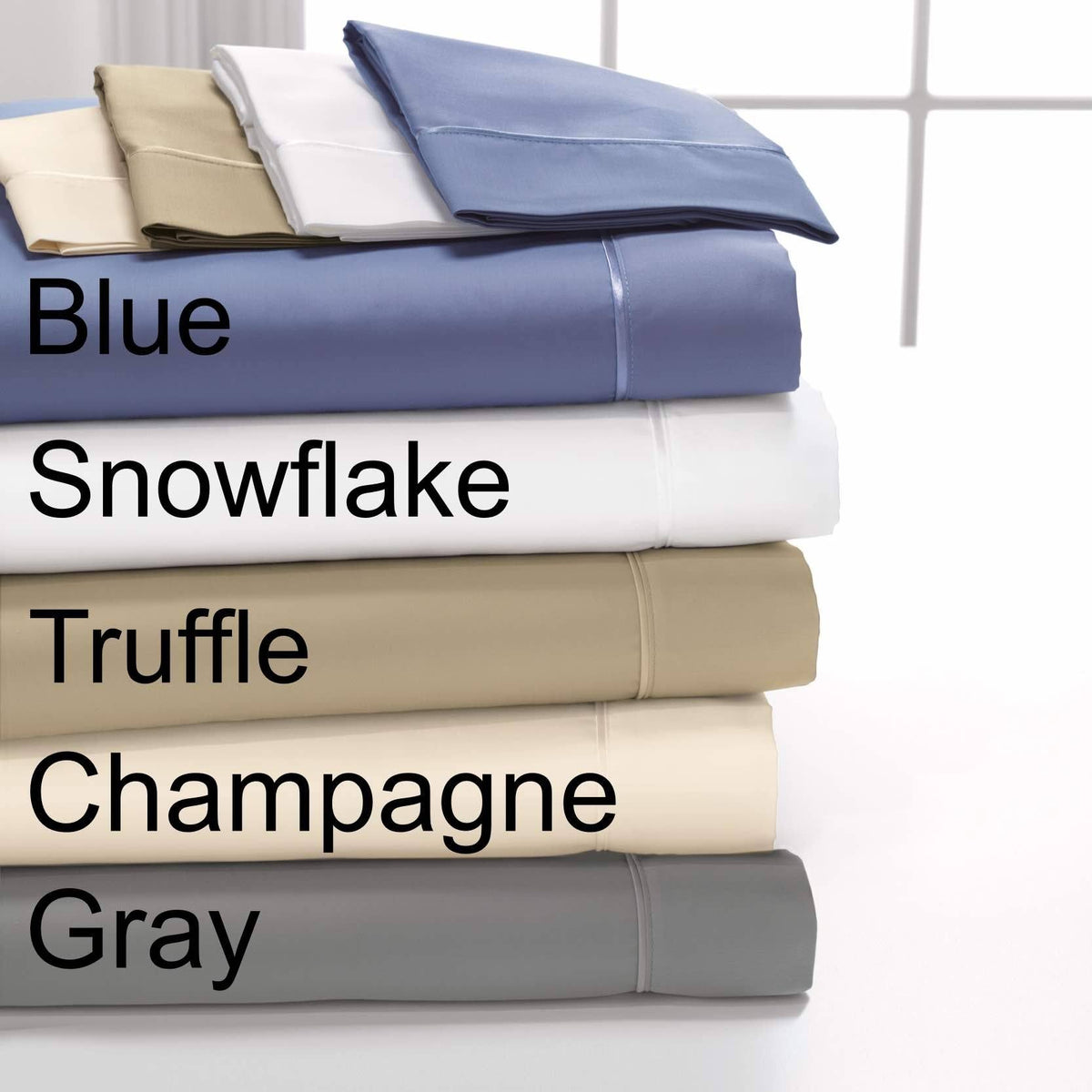 100% Egyptian Cotton Sheets Set (Grey, Twin XL) C44663
