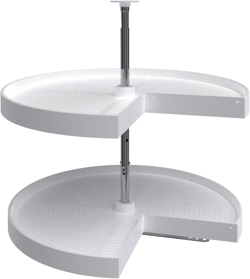 Almond Polymer Pie-Cut Cabinet Lazy Susan 2-Shelf L12403