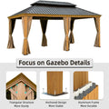 18ft x 12ft Outdoor Metal Gazebo with Bug Netting E828