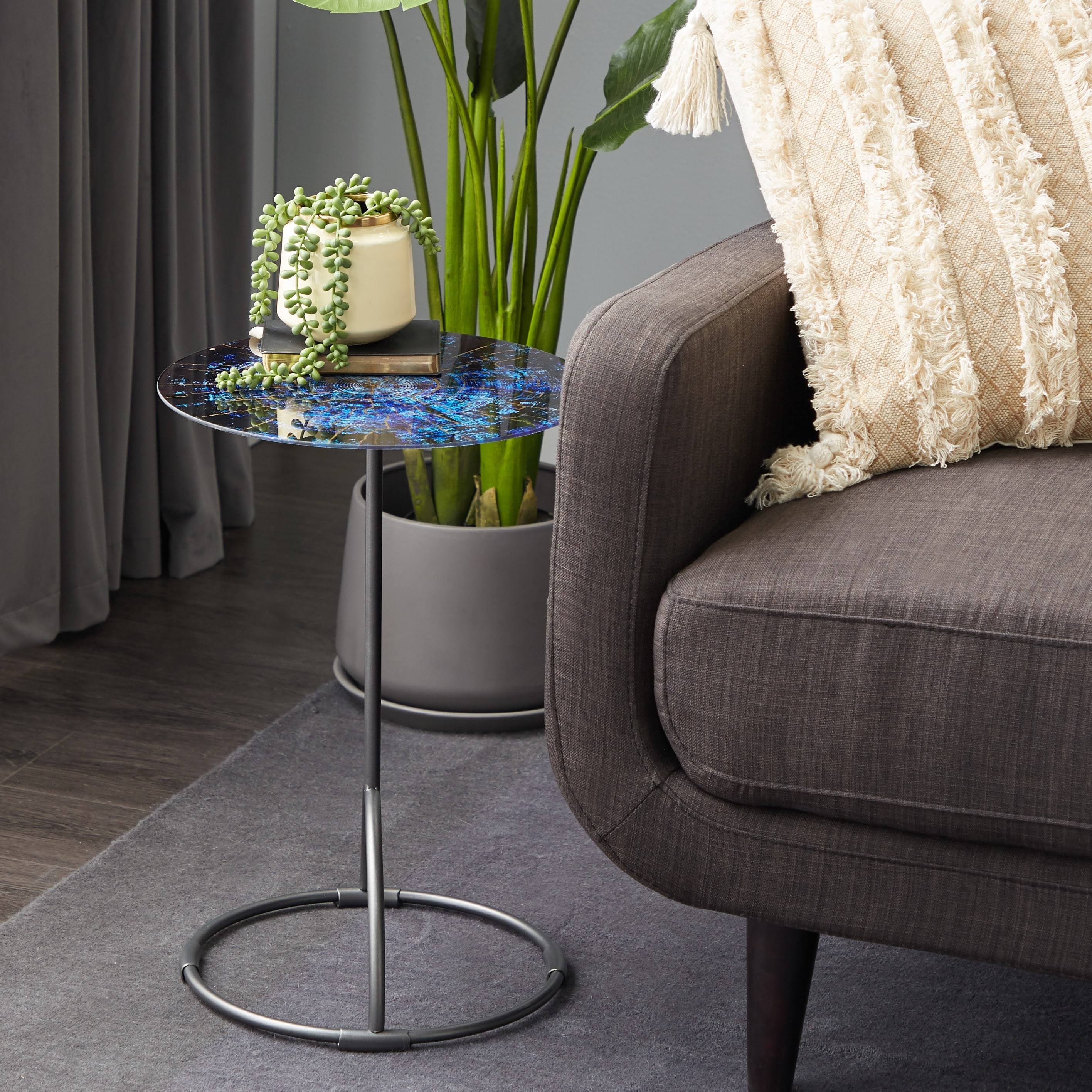 Blue Contemporary Metal Accent Table B771