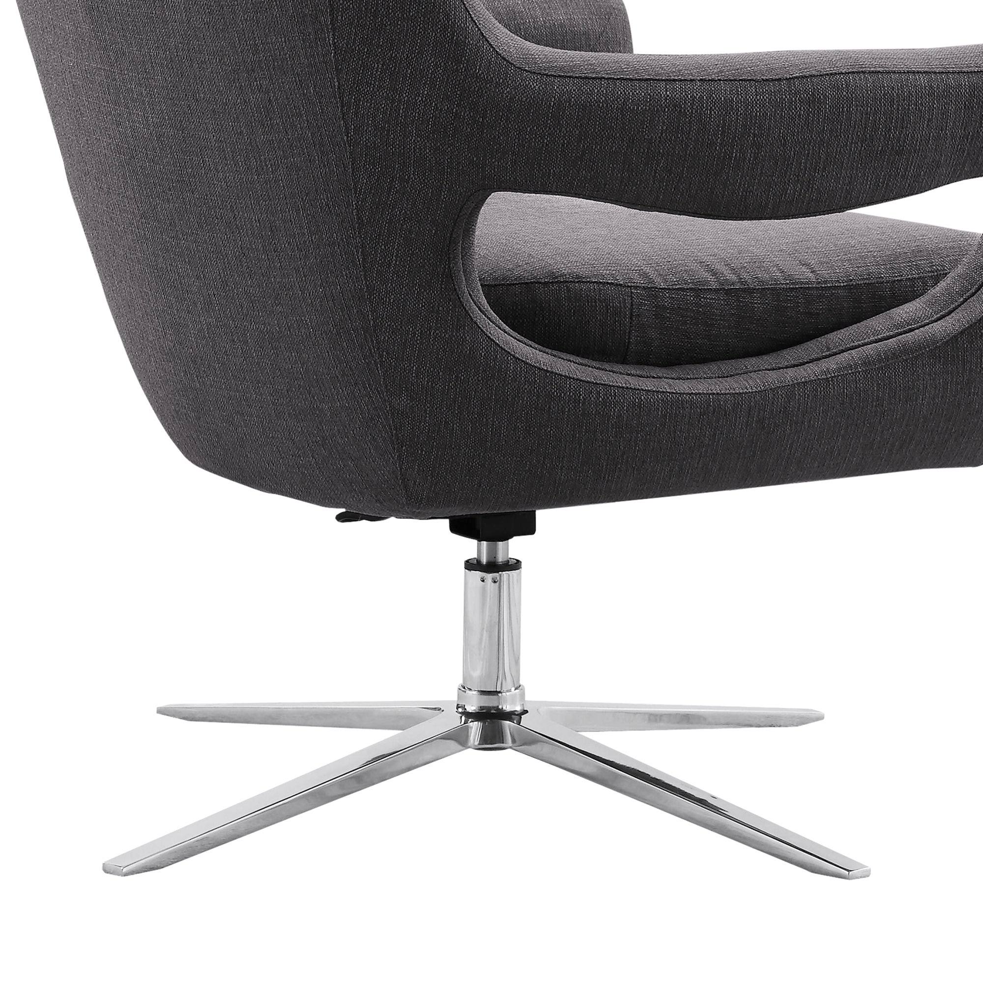 Spa Blue Fabric Adjustable Swivel Accent Chair H644
