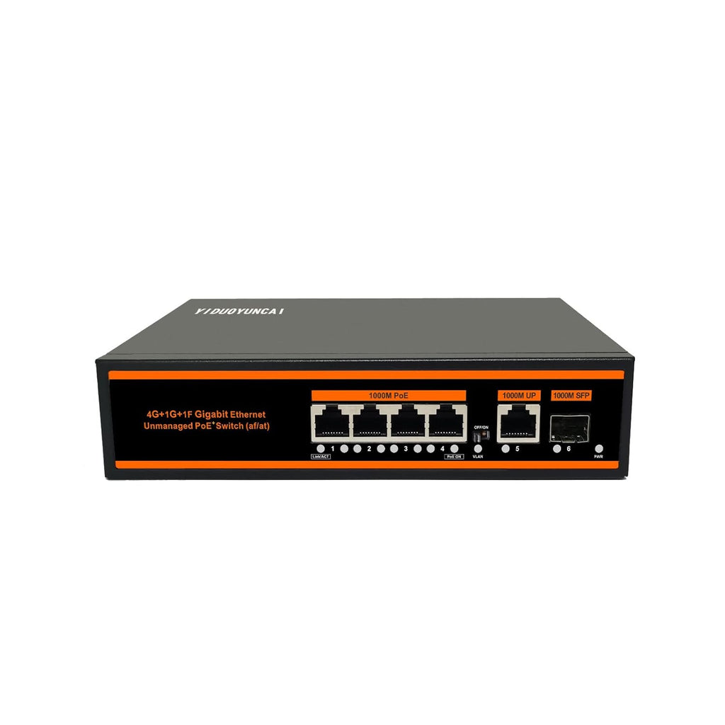 10 Ports Ethernet PoE Switch, 8 PoE Ports + 2 Uplink Ports, 150W, Metal Fanless, Unmanaged, Pack of 2 Q39882