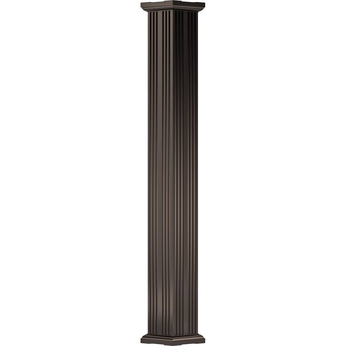 Textured Brown Fluted Aluminum Column with Capital I65404