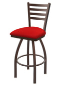 30x22 Swivel Bar Stool with Bronze Finish and Canter Red Seat C42186