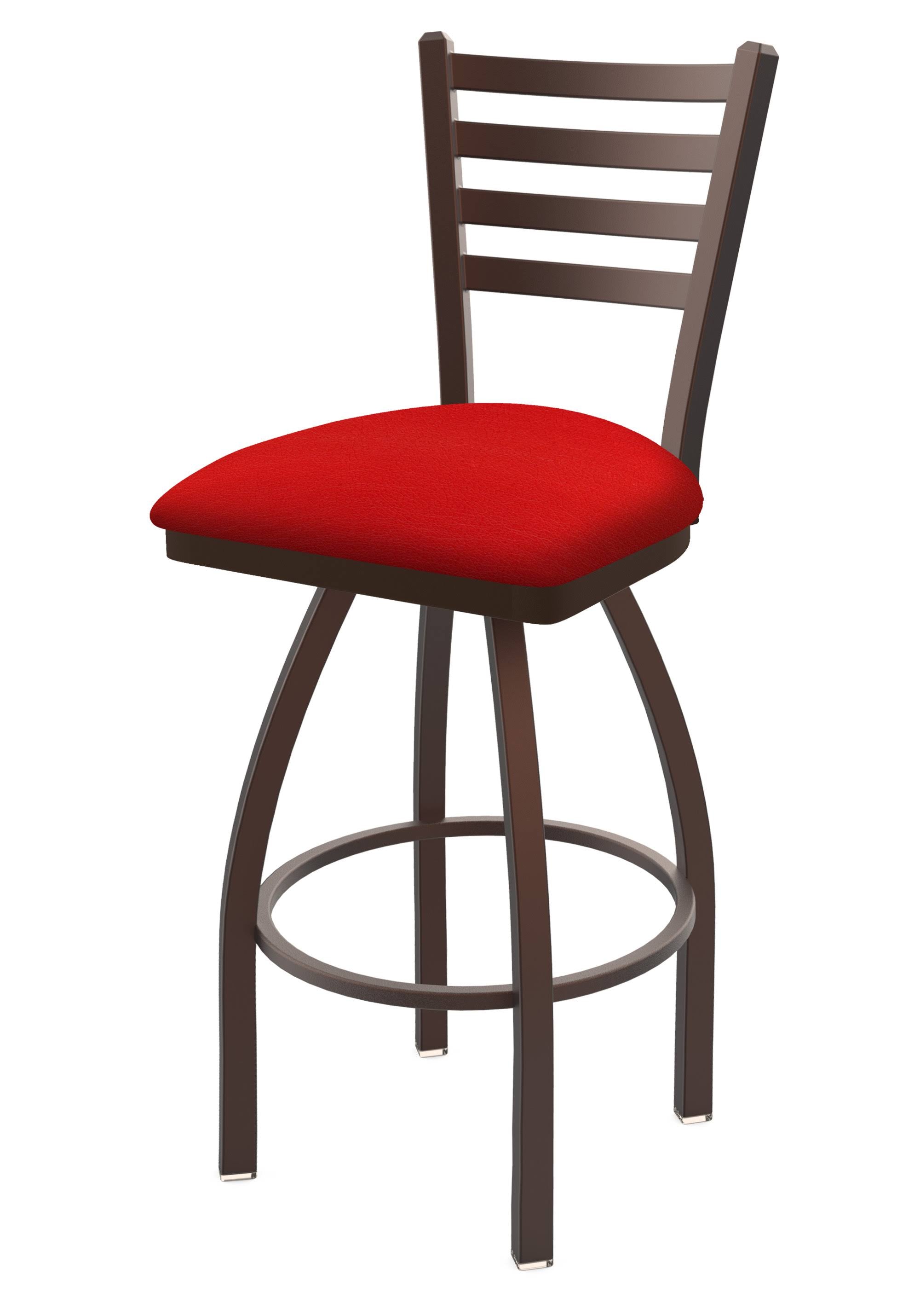 30x22 Swivel Bar Stool with Bronze Finish and Canter Red Seat C42186