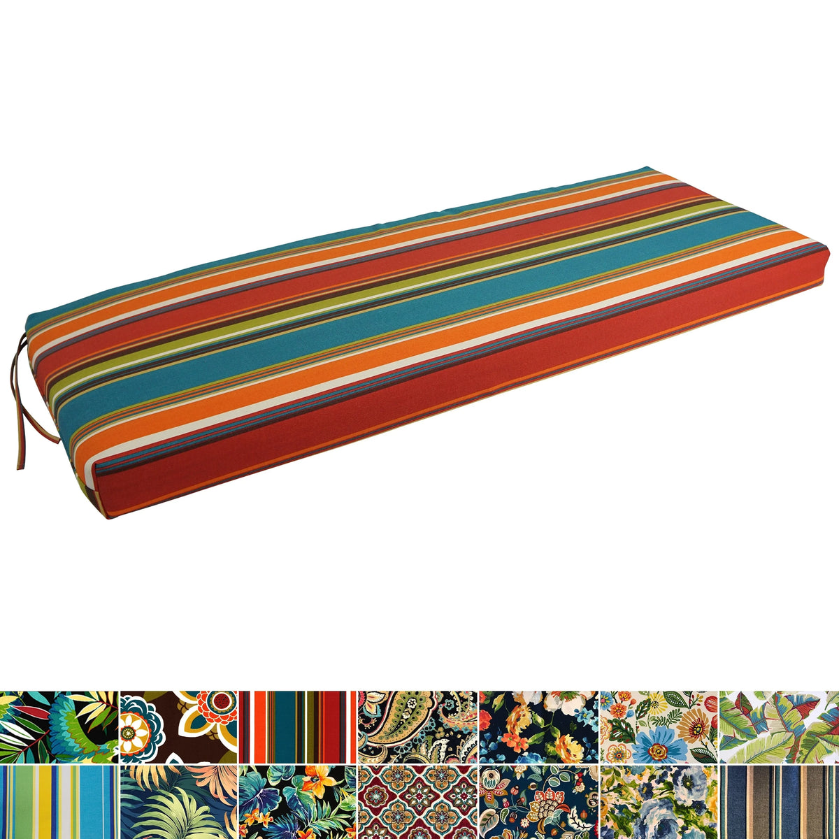 Patterned Outdoor Spun Polyester Bench Cushion O522