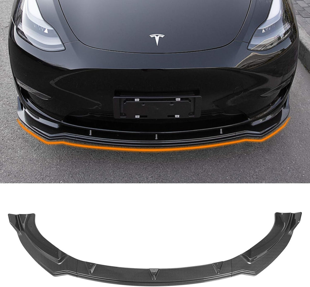Matte Carbon Fiber Pattern Front Bumper Lip Kit F2460