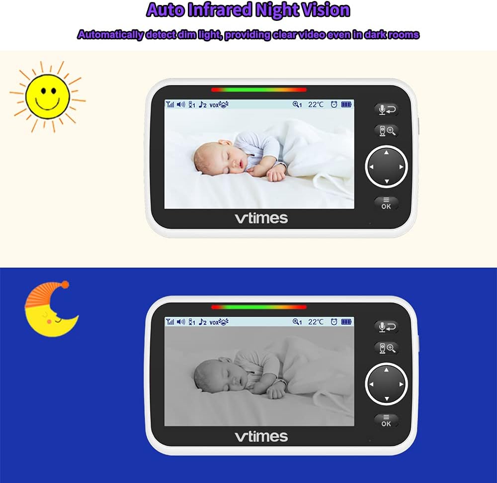 5 LCD Screen Video Baby Monitor with Camera and Audio Z60522