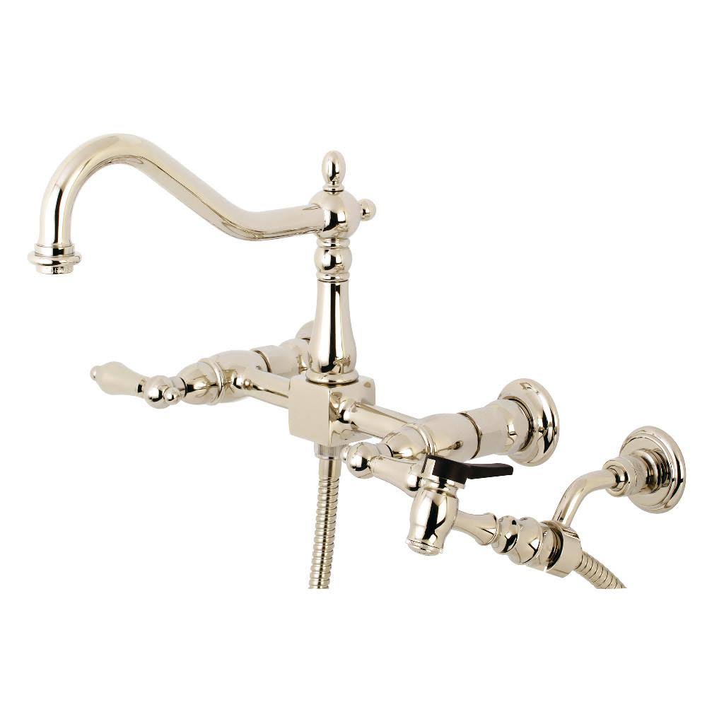 Antique Brass Wall Mount Kitchen Faucet with Brass Sprayer J828