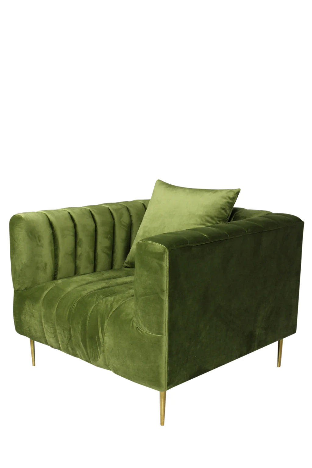 Olive Velvet Lounge Chair Q72160