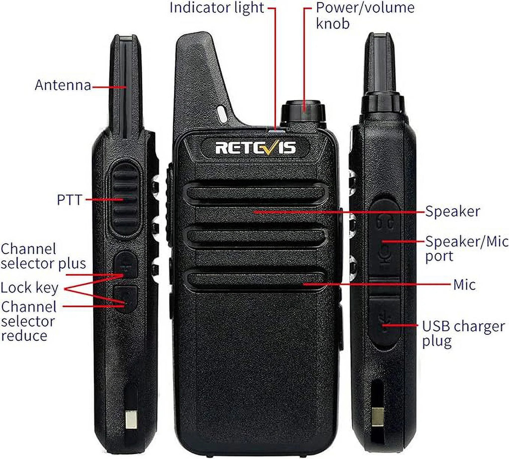 6 Pack Rechargeable Two Way Radios with Multi Gang Charger F74561