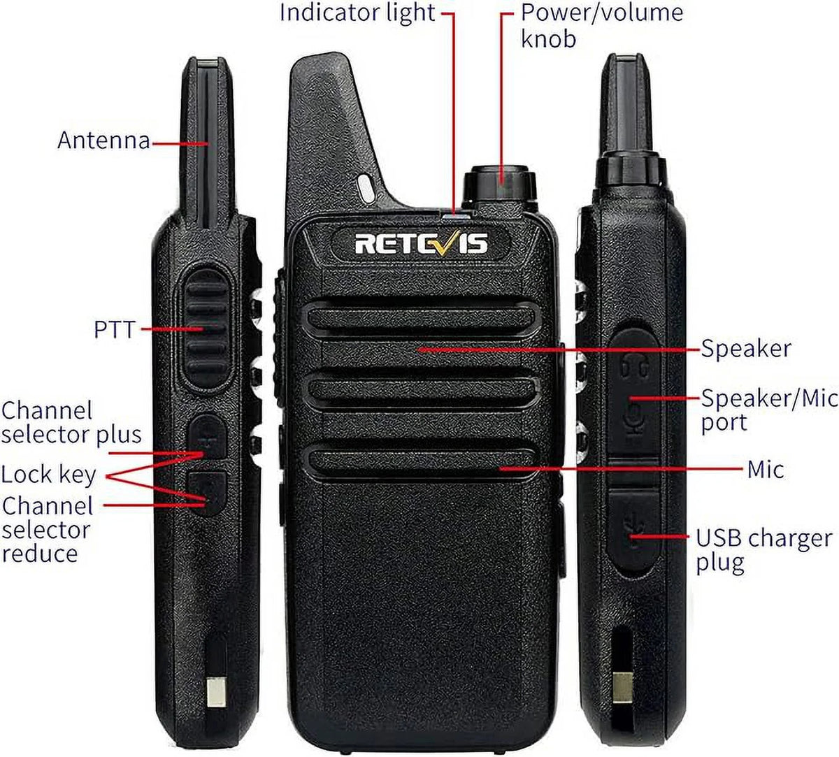 6 Pack Rechargeable Two Way Radios with Multi Gang Charger F74561