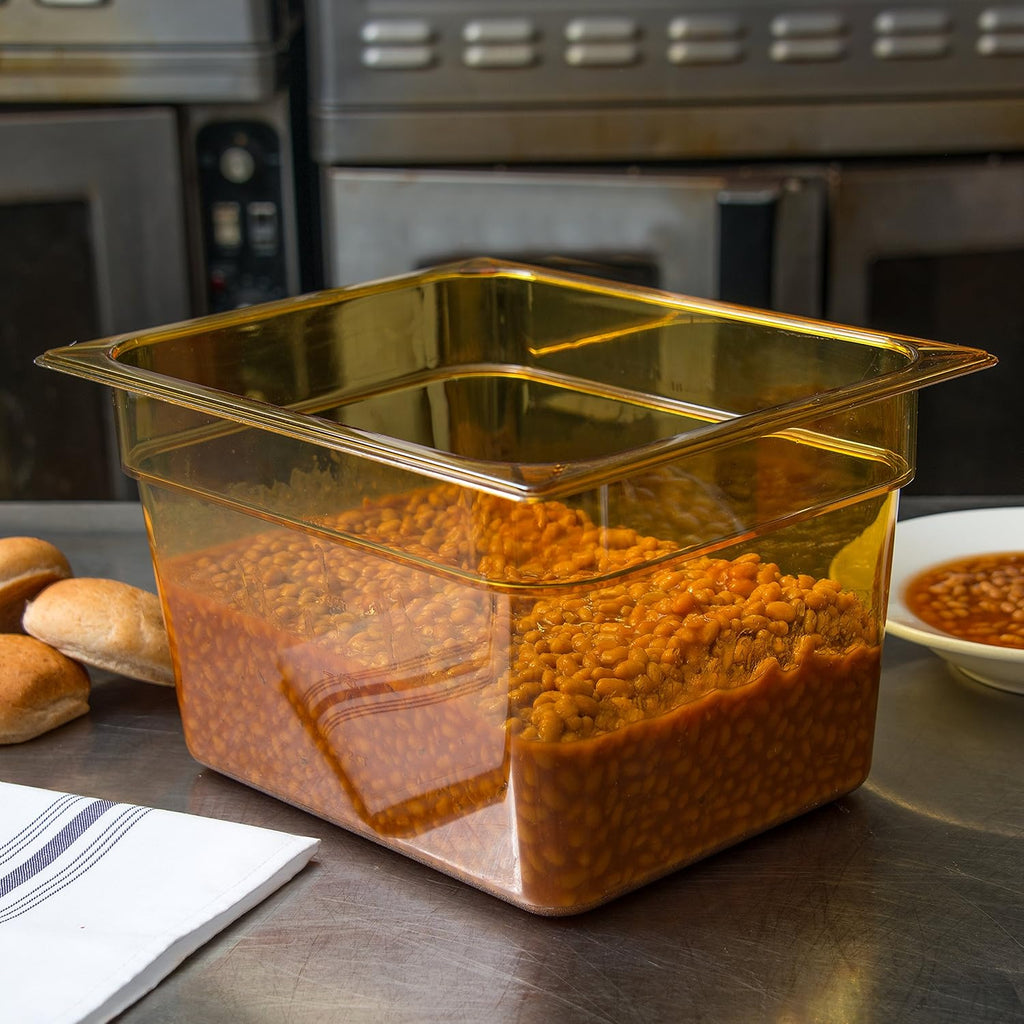 Amber Half Size 8" Deep Food Pan, Pack of 2 L268