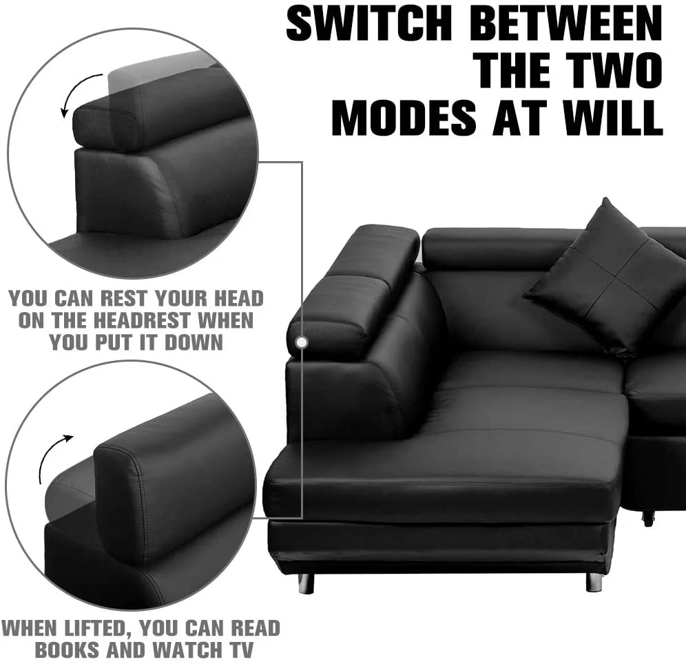 2 Piece Faux Leather Sectional Sofa N1136