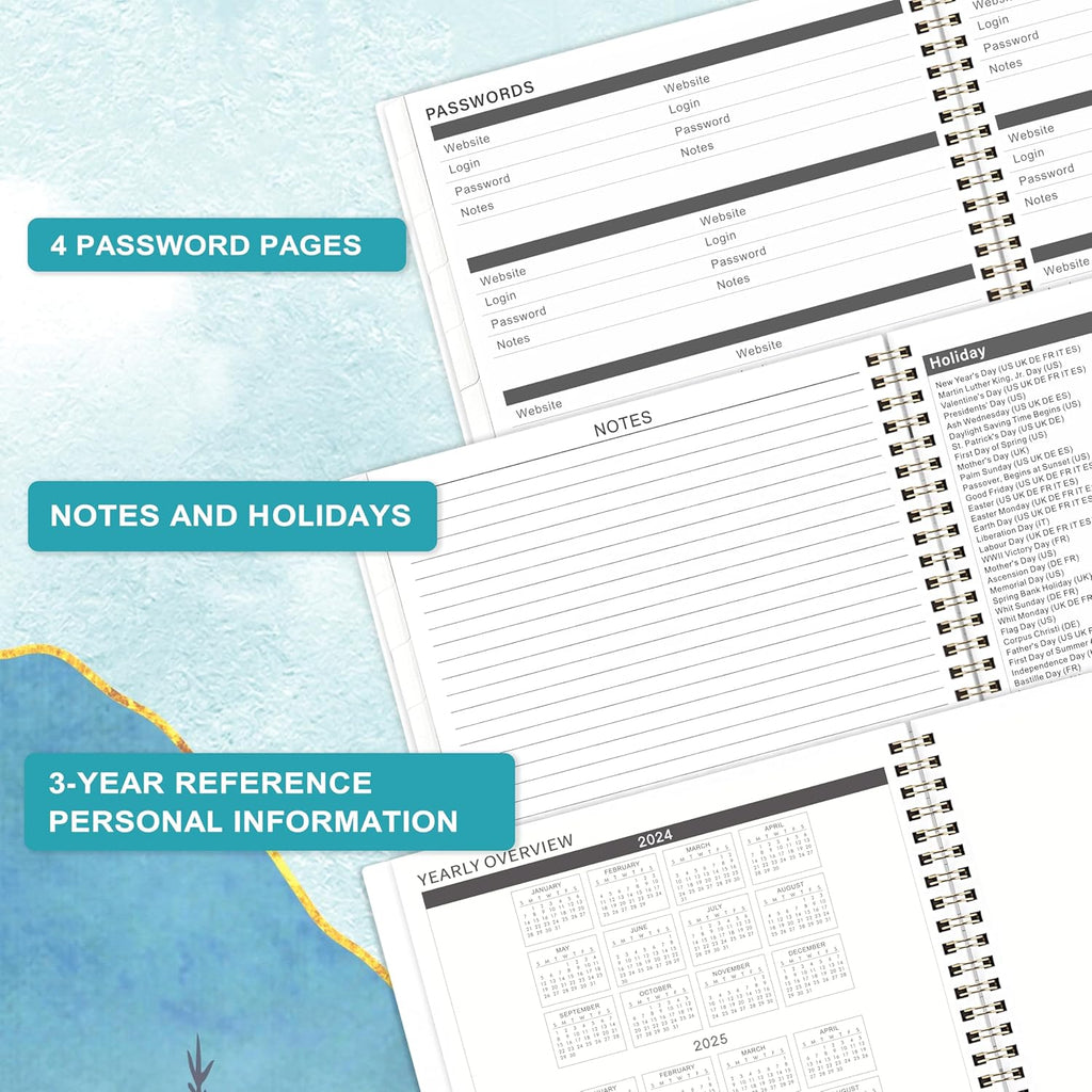 2-Year Monthly Planner 9" × 11" with Flexible Cover T385794