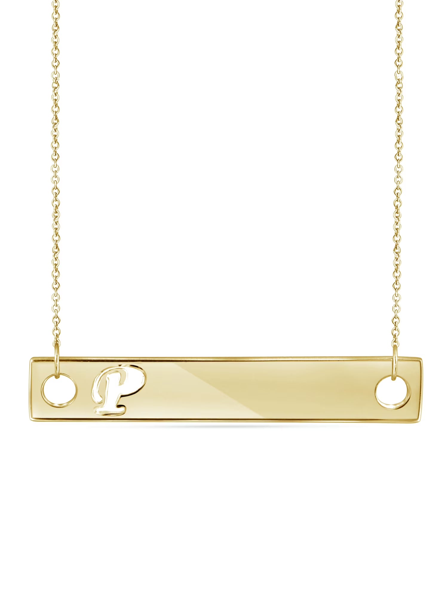 14K Gold Over Silver Bar Necklace T276047