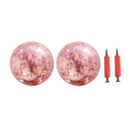 4 Pcs Glitter Ball and Pump Set Round Outdoor Indoor Pool Game Play Toy Golden Sequin Beach Ball Y89664