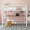 White Twin Loft Bed with Built-in Desk A853253