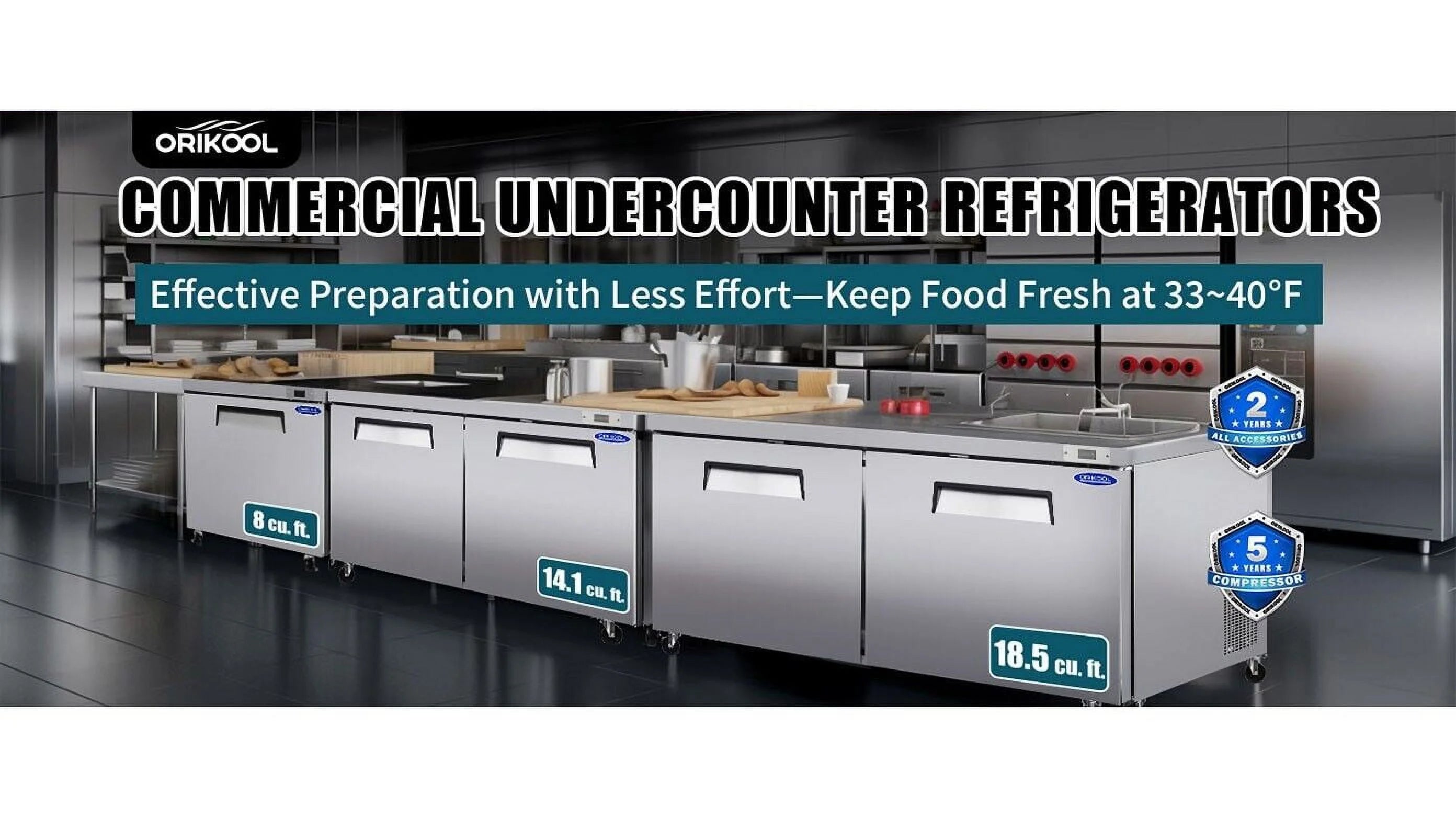 48" Under Counter Freezer on Wheels Casters O768