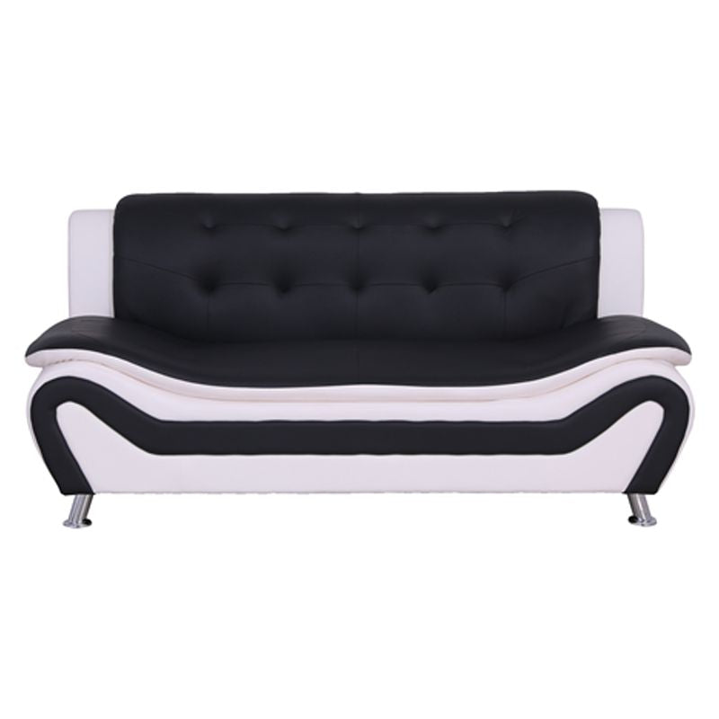 3-Piece Set with Sofa and 2 Club Chairs in Black & White C33059