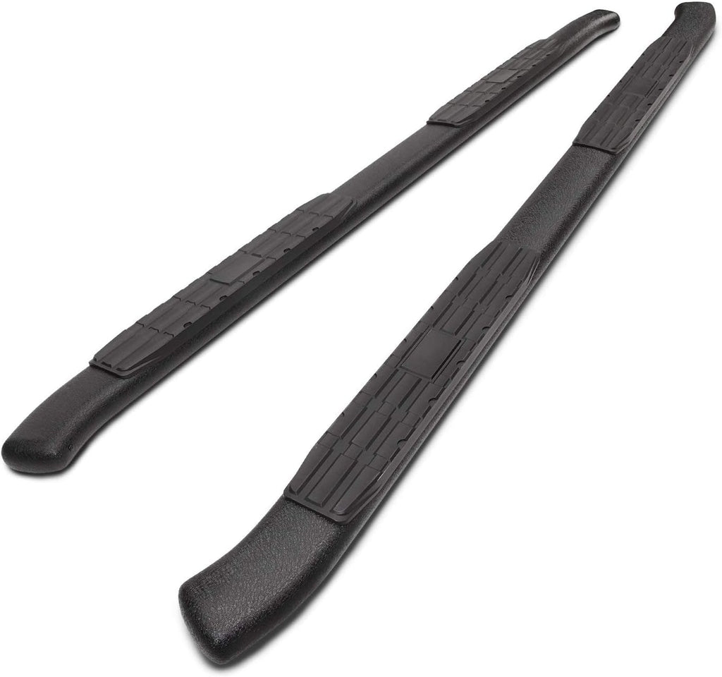 Black Oval Bend Texture Nerf Bars Running Boards for Toyota Tundra Double Cab Pickup Truck (2 Pieces) F616490