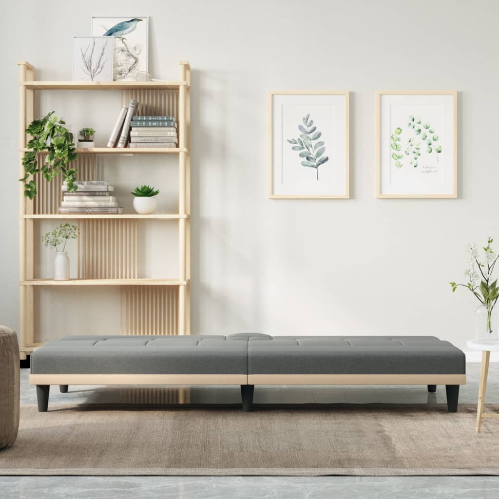 Dark Gray Fabric Sofa Bed with Cup Holders N54093