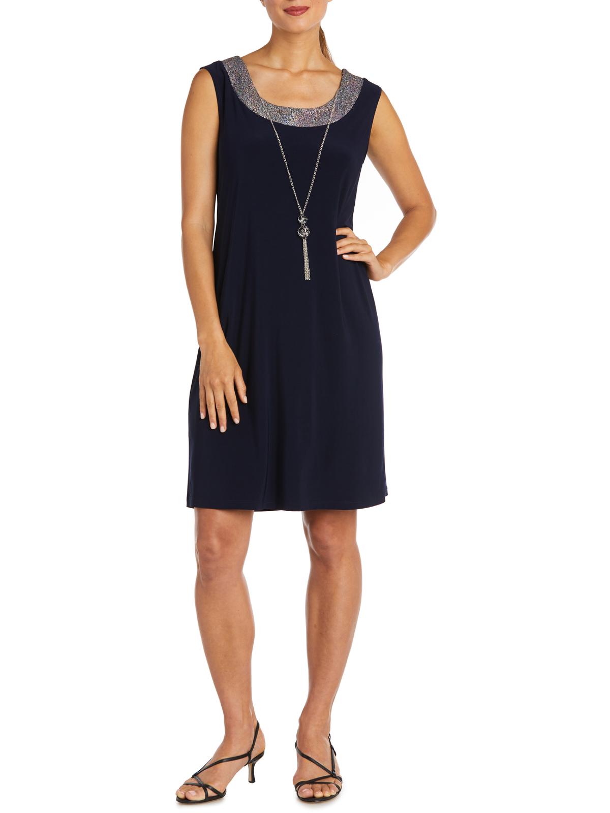 2 Piece Foil Knit Sleeveless Knee-Length Dress with Jacket A910915