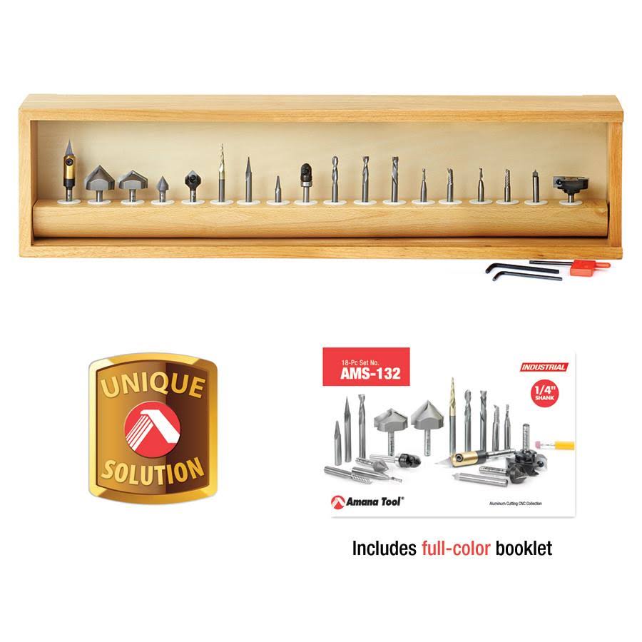 18-Pc CNC Router Bit Collection, 1/4 Shank H861