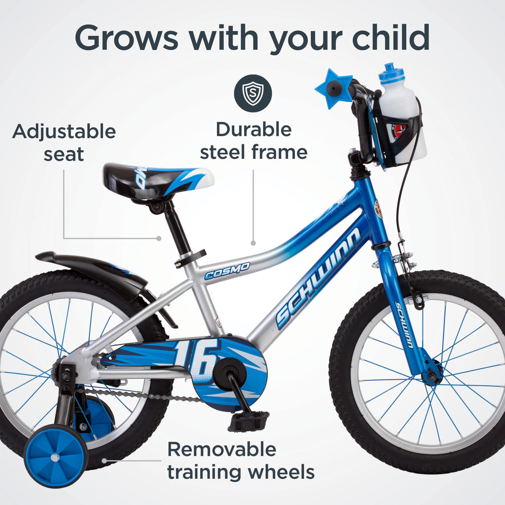 16 in. Wheels Single Speed Blue Grey Kids Bike V860