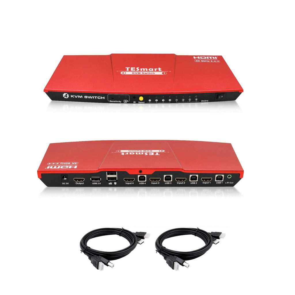 4-Port HDMI KVM Switch with 2 Pcs 5ft KVM Cables N284840