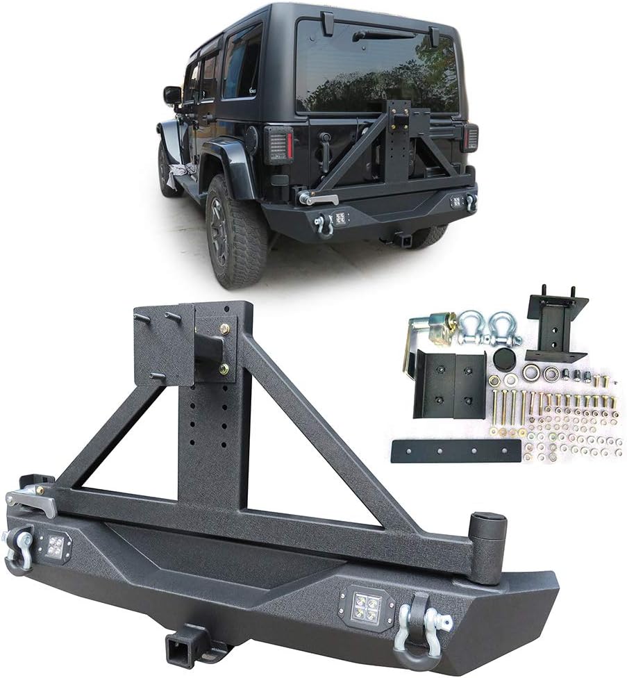 Texture Black Rear Bumper with Tire Carrier for JEEP Wrangler JK X513797