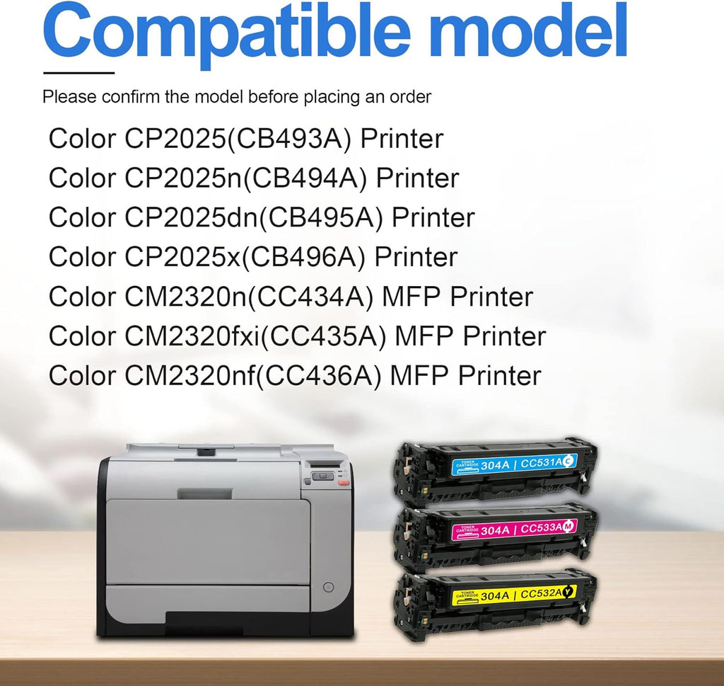 3 Pack Toner Cartridge for HP Color CP2025 CM2320 Printer X4784