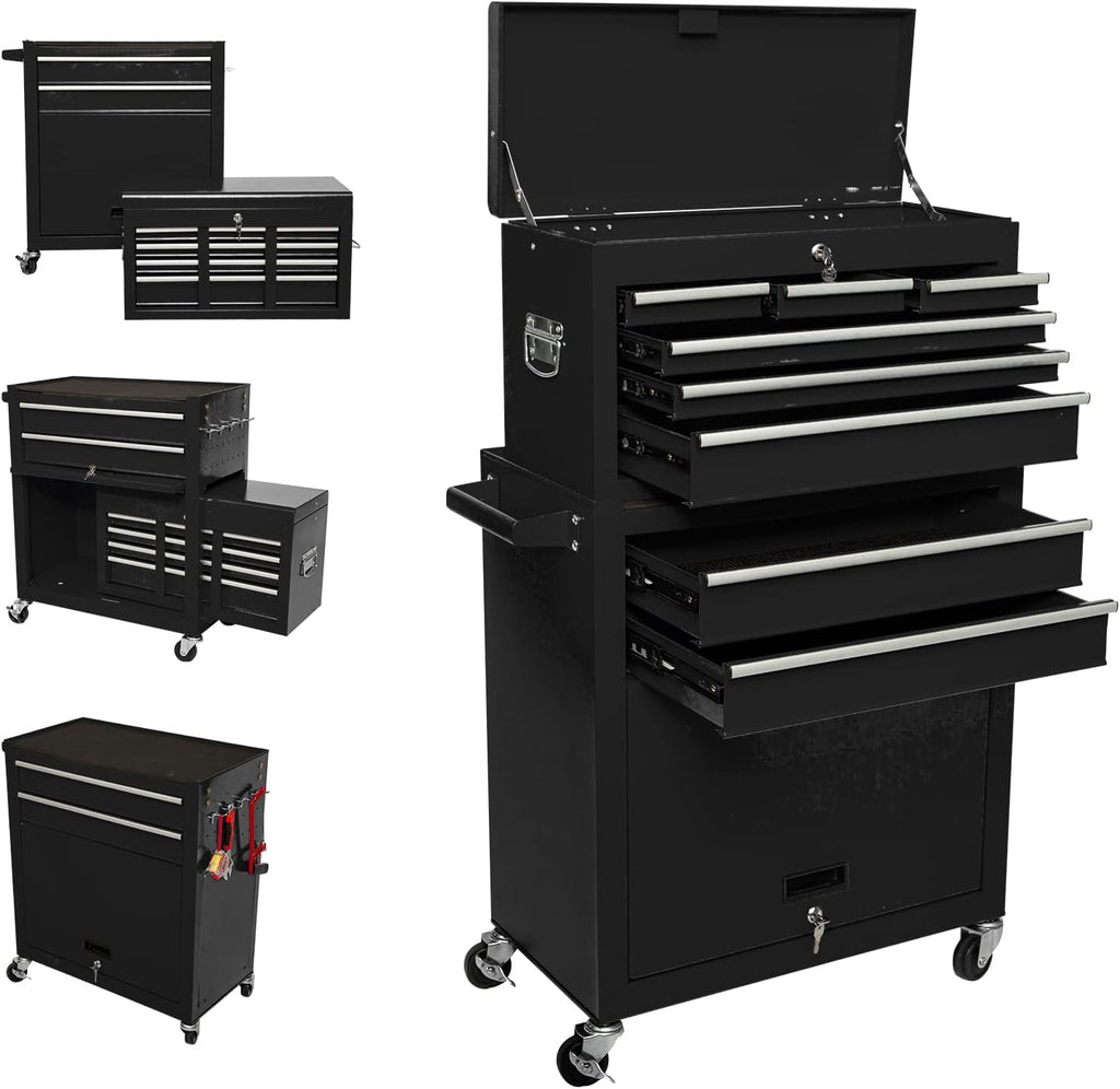 8-Drawer Red Rolling Tool Chest with Wheels N529