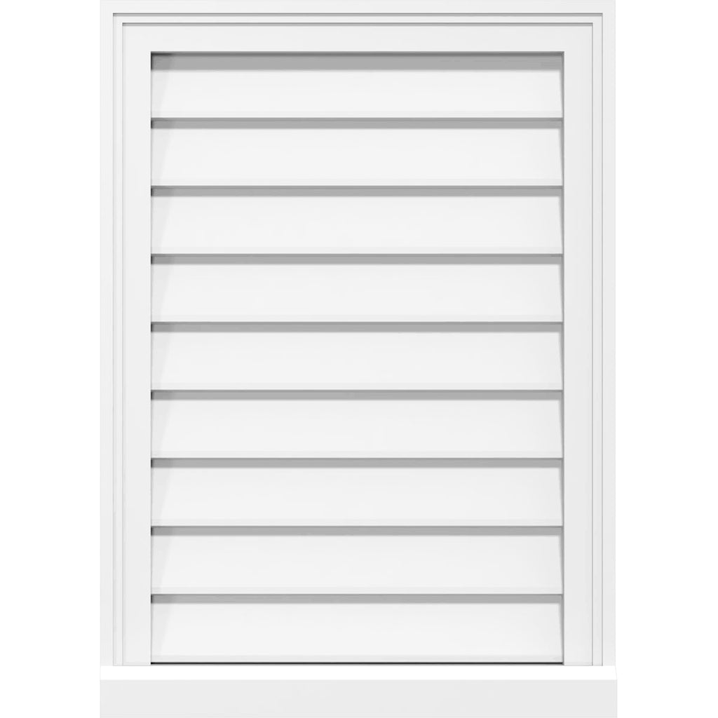 PVC Vertical Surface Mount Gable Vent with Brickmould J39861