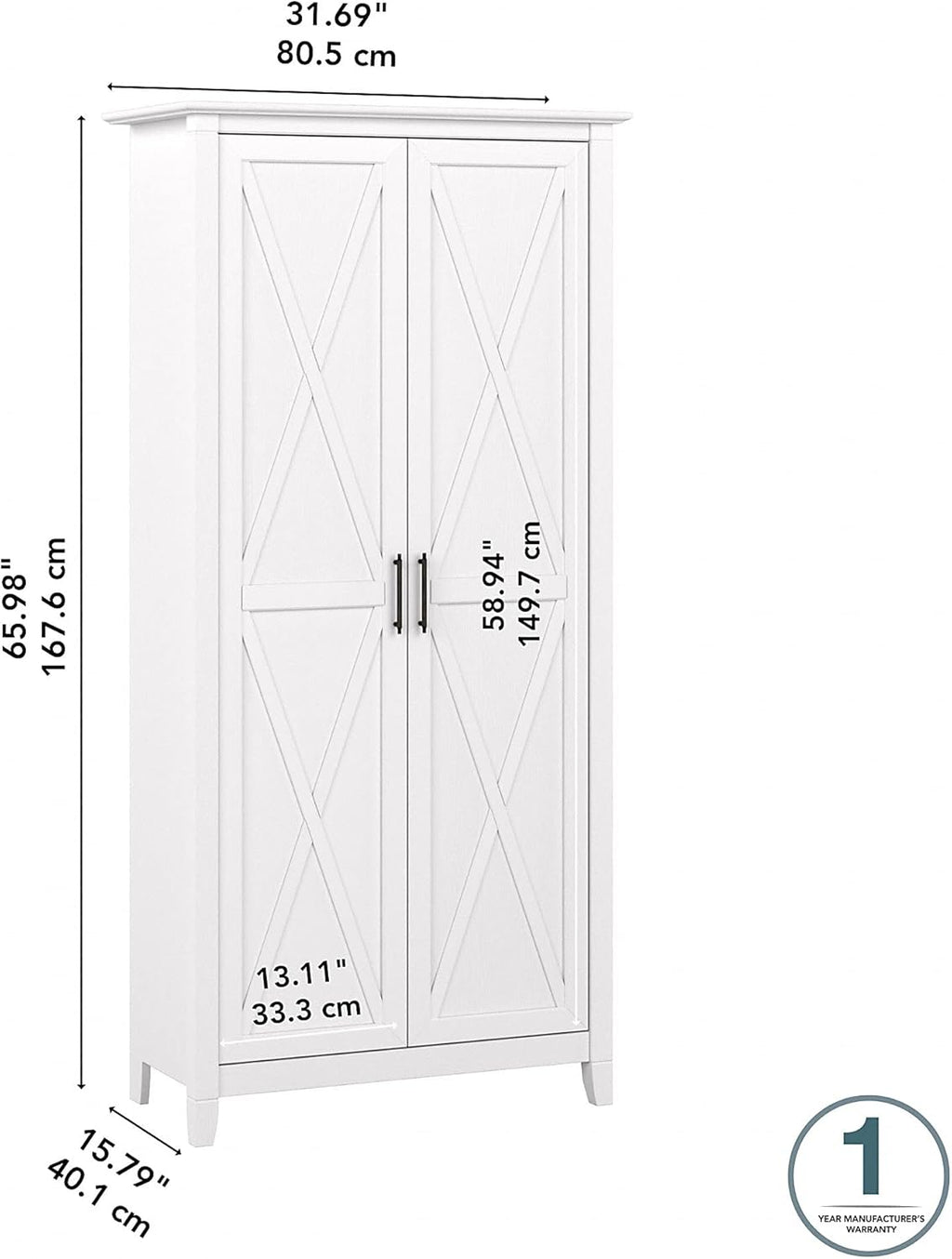 Pure White Oak Bathroom Storage Cabinet with Doors F133