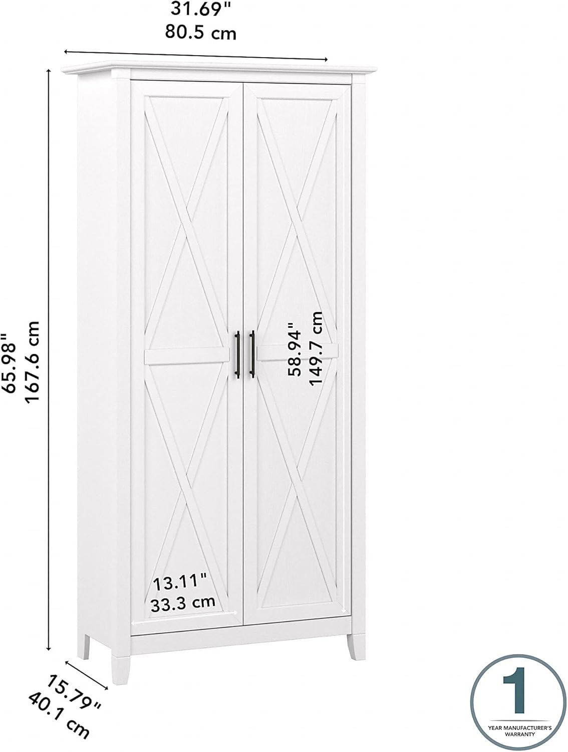 Pure White Oak Bathroom Storage Cabinet with Doors F133