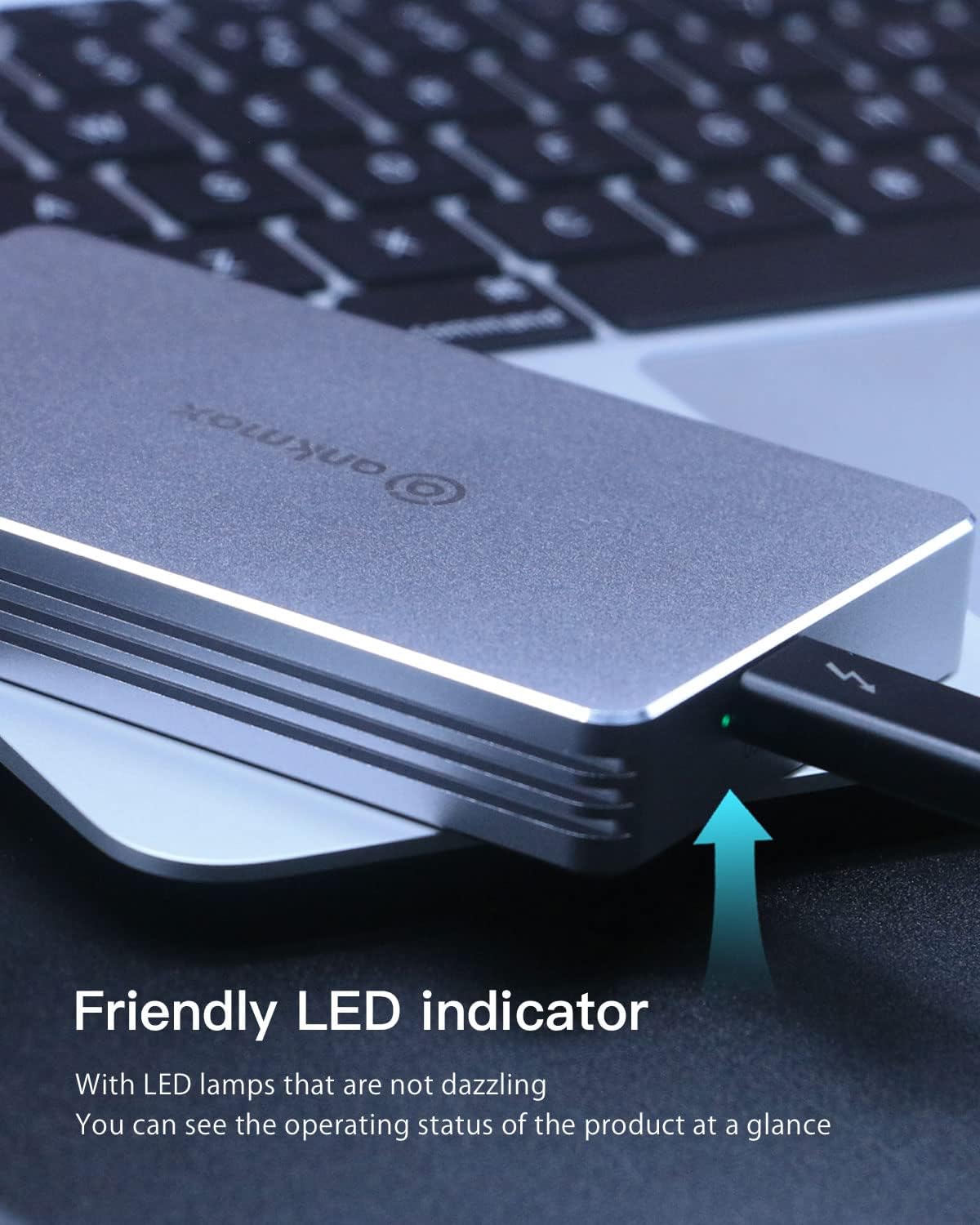 USB4 Enclosure for NVMe M.2 SSD, Aluminum External Hard Drive Enclosure V2237