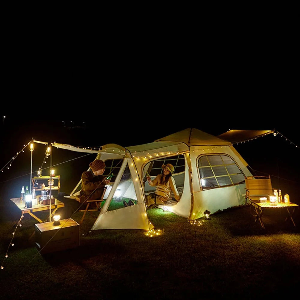 Beige Travel Camping Tent, Oxford Cloth T6516