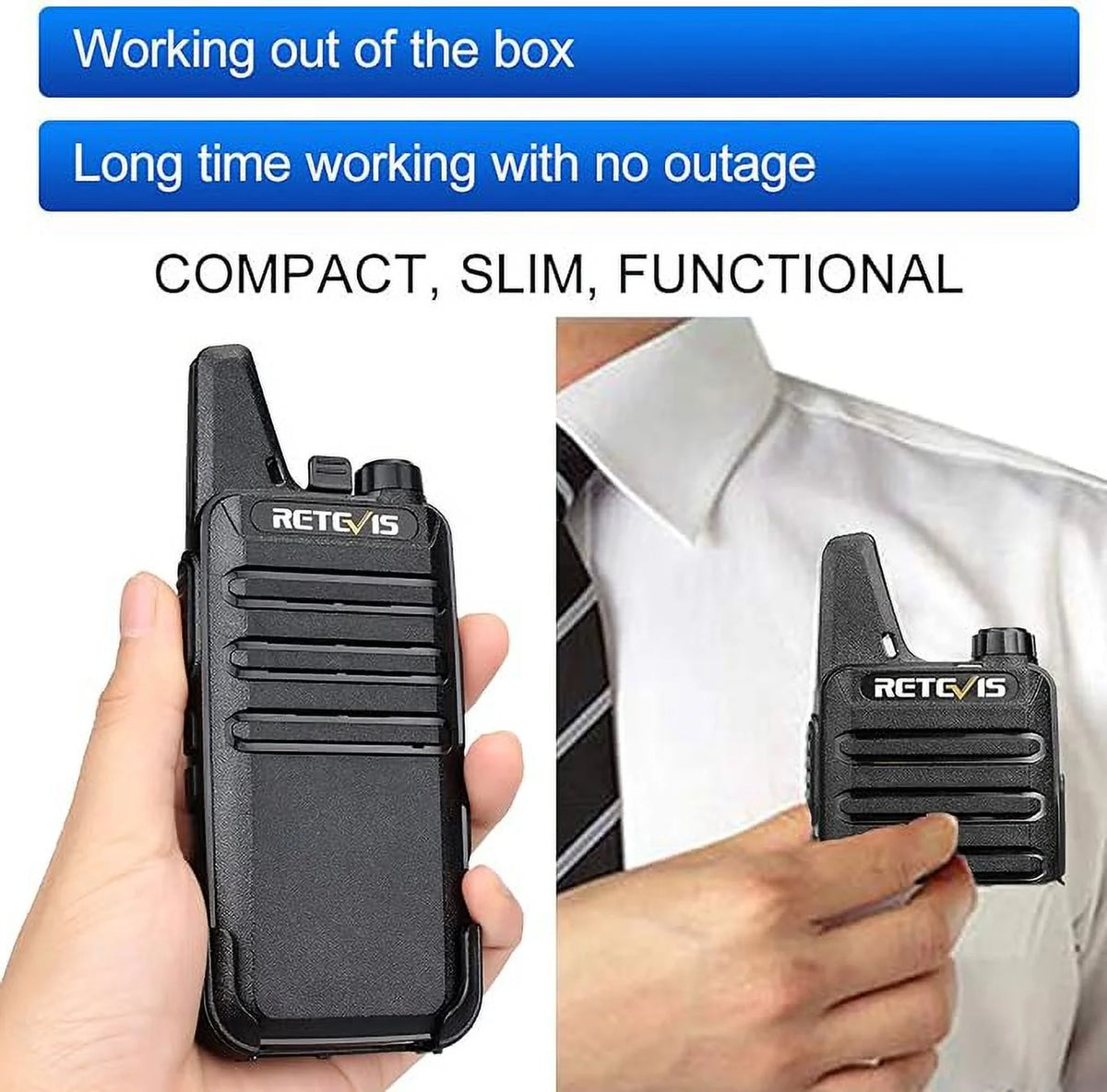 6 Pack Rechargeable Two Way Radios with Multi Gang Charger F74561