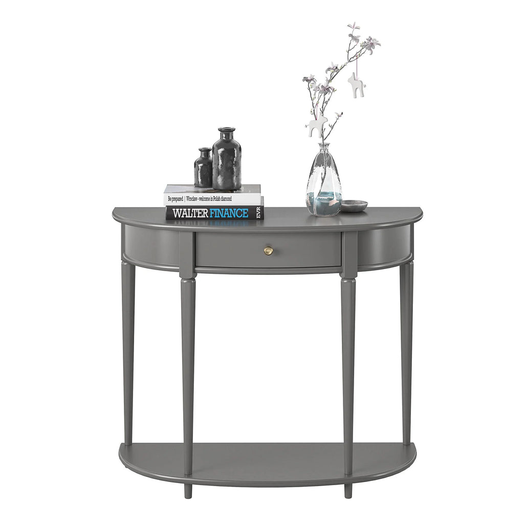 Gray Half-Moon Console Table I506