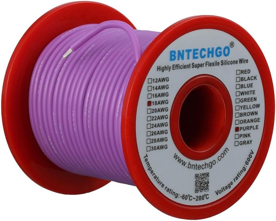 18 Gauge Silicone Wire Kit 7 Color Each 50 ft Stranded Tinned Copper Wire Pack of 2 C319250