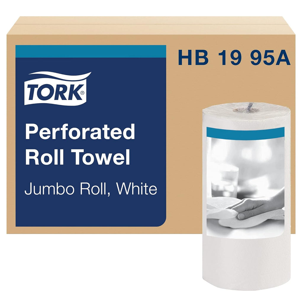 Perforated Paper Towel, White, 2-Ply, Case of 30 Rolls, 120 per Roll, 3,600 Towels Pack of 2 T412953