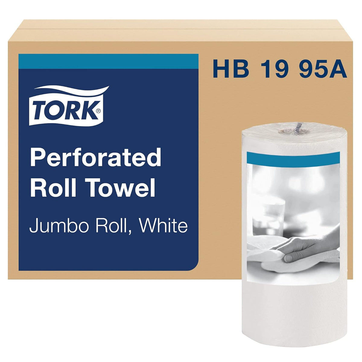 Perforated Paper Towel, White, 2-Ply, Case of 30 Rolls, 120 per Roll, 3,600 Towels Pack of 2 T412953