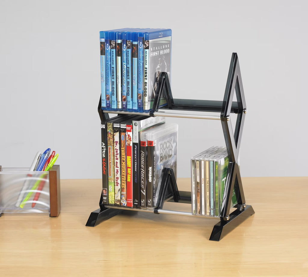 2-tier Media Rack with Movable Dividers X744