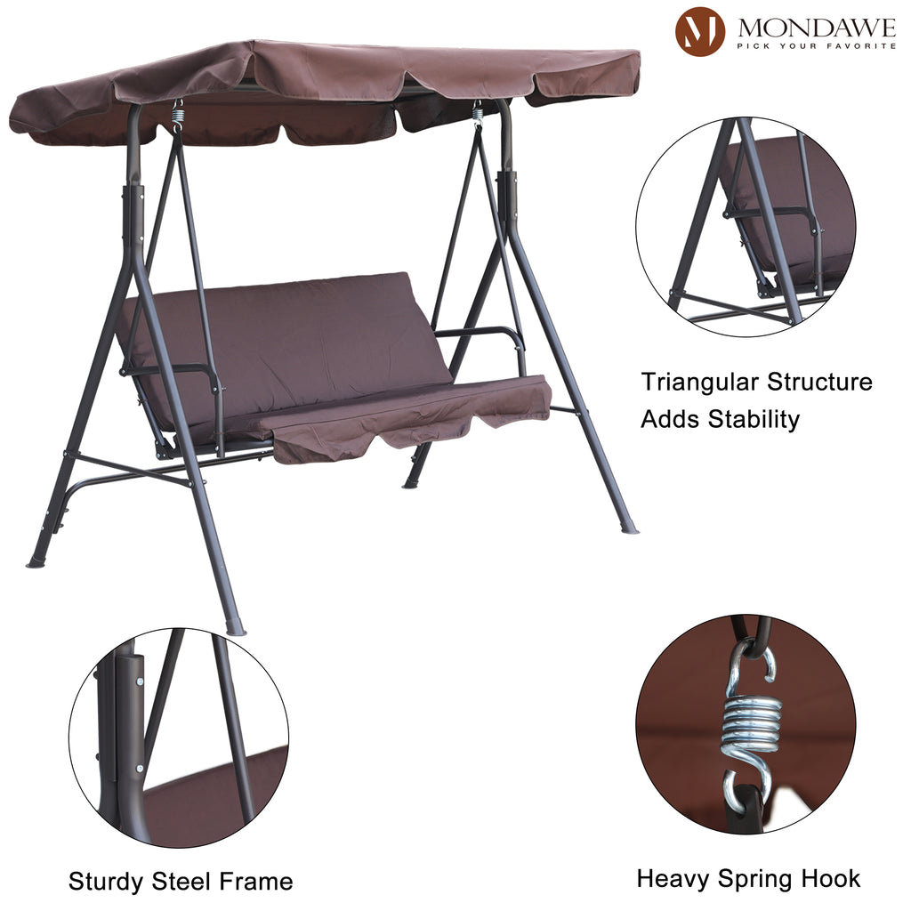Freestanding Patio Swing Chair with Canopy V7357