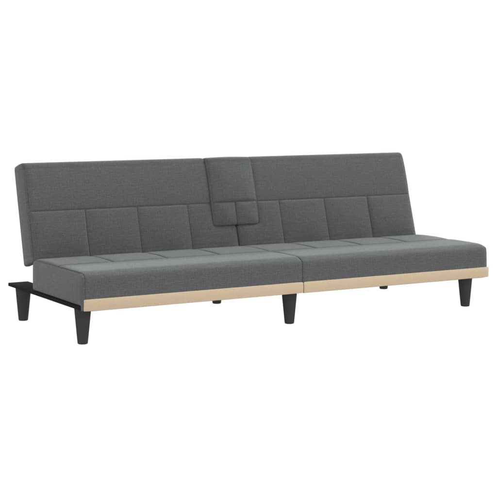 Dark Gray Fabric Sofa Bed with Cup Holders N54093